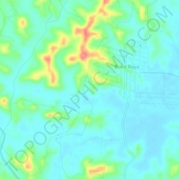 Bukit Raya topographic map, elevation, terrain