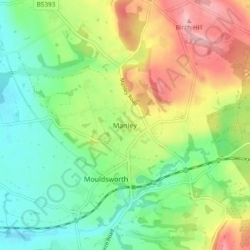 Manley topographic map, elevation, terrain