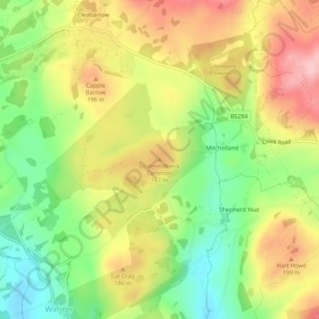 Undermillbeck Common topographic map, elevation, terrain