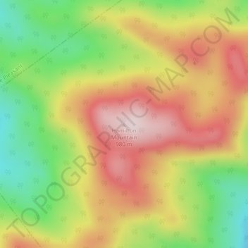 Hamilton Mountain topographic map, elevation, terrain