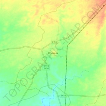 Kheralu topographic map, elevation, terrain