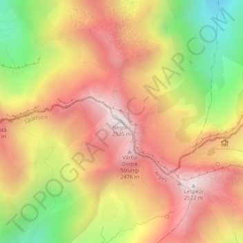 Negoiu topographic map, elevation, terrain