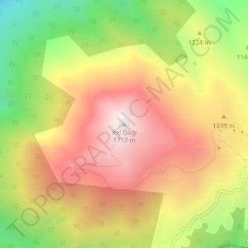 Jabal al Aqra` topographic map, elevation, terrain