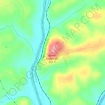 Brown Mountain topographic map, elevation, terrain