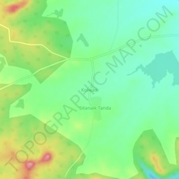 Kolwadi topographic map, elevation, terrain