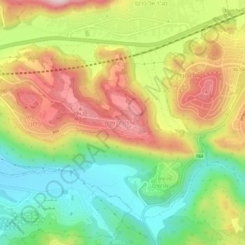 Tzurit topographic map, elevation, terrain