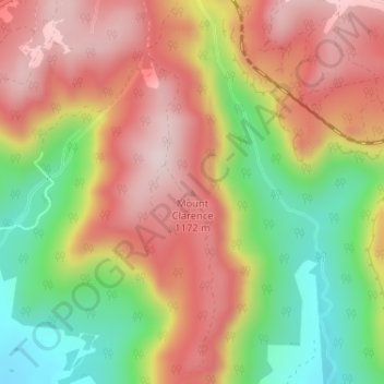 Mount Clarence topographic map, elevation, terrain