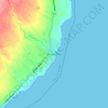 Annalong topographic map, elevation, terrain