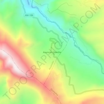 Asuncion Goncha topographic map, elevation, terrain