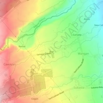 Ecal topographic map, elevation, terrain