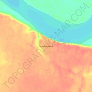 Oktyabrsky topographic map, elevation, terrain