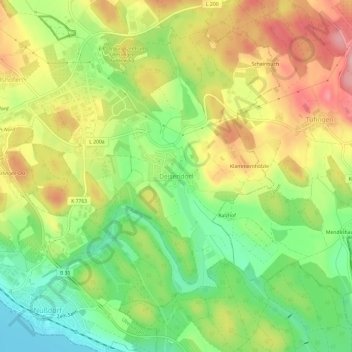 Deisendorf topographic map, elevation, terrain