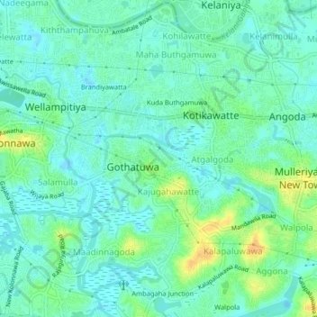 Atalgoda topographic map, elevation, terrain