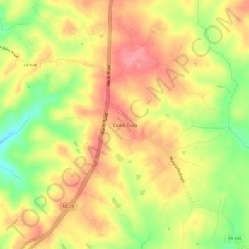 Castle Craig topographic map, elevation, terrain