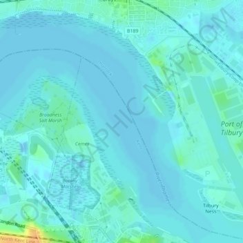 Northfleet Hope topographic map, elevation, terrain