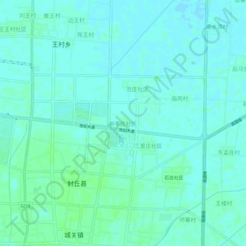 新李庄社区 topographic map, elevation, terrain