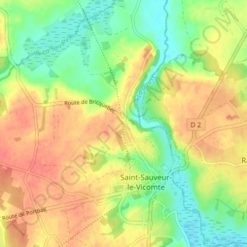 Aureville topographic map, elevation, terrain