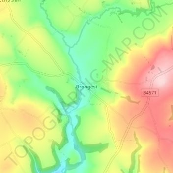 Brongest topographic map, elevation, terrain