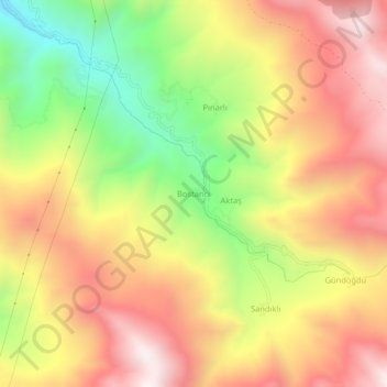 Bostancı topographic map, elevation, terrain