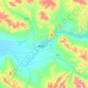 Ngari topographic map, elevation, terrain