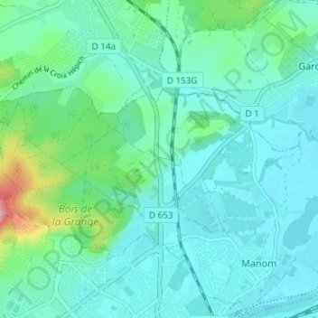 Maison Rouge topographic map, elevation, terrain
