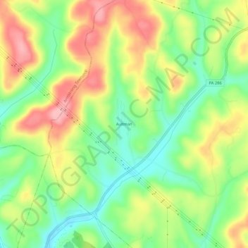 Aultman topographic map, elevation, terrain