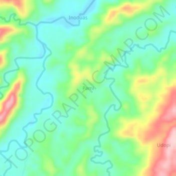 Pami topographic map, elevation, terrain