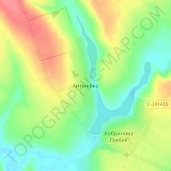 Antonivka topographic map, elevation, terrain