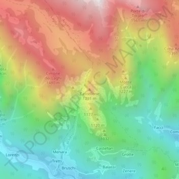 Castellone topographic map, elevation, terrain