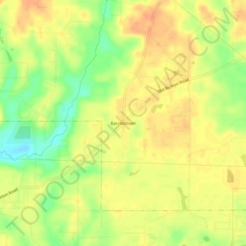 Barrontown topographic map elevation - Thumbnail 