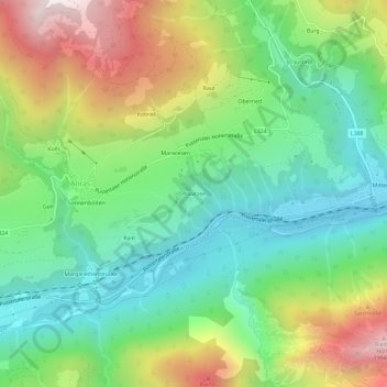 Planitzen topographic map, elevation, terrain