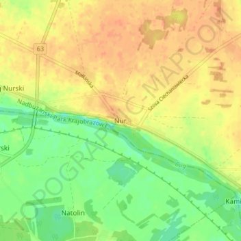 Nur topographic map, elevation, terrain