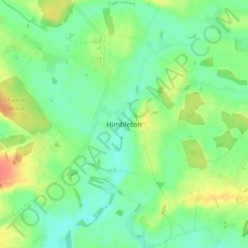 Himbleton topographic map, elevation, terrain