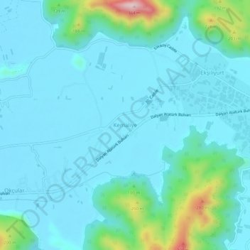 Kemaliye topographic map, elevation, terrain