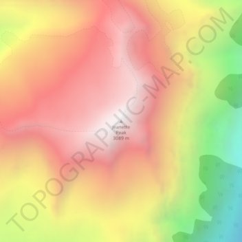 Jeanette Peak topographic map, elevation, terrain