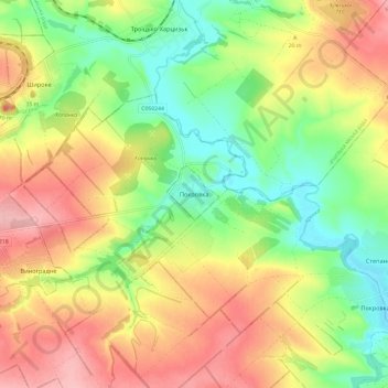 Pokrovka topographic map, elevation, terrain