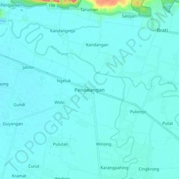 Penawangan topographic map, elevation, terrain