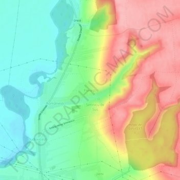 Florești topographic map, elevation, terrain