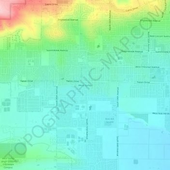 West Valley topographic map, elevation, terrain