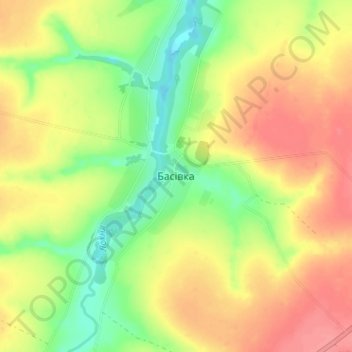 Басовка topographic map, elevation, terrain