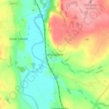 Little Salkeld topographic map, elevation, terrain