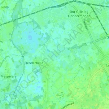 Damveld topographic map, elevation, terrain