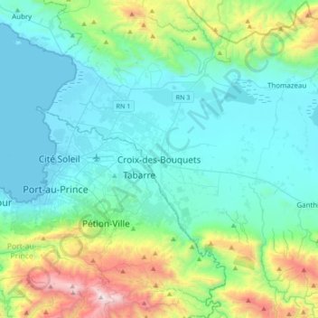 Croix-des-Bouquets topographic map, elevation, terrain
