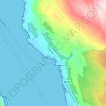 Drimnin topographic map, elevation, terrain