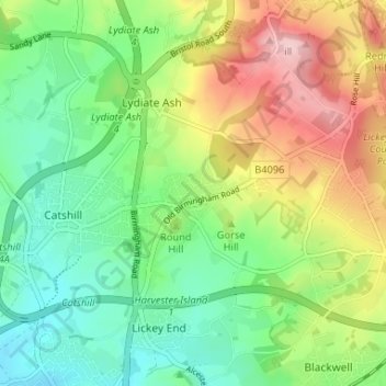 Marlbrook topographic map, elevation, terrain