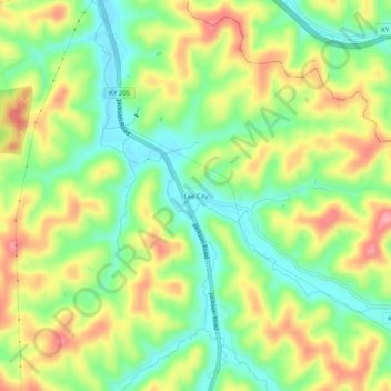 Lee City topographic map, elevation, terrain