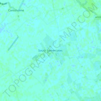 South Somercotes topographic map, elevation, terrain