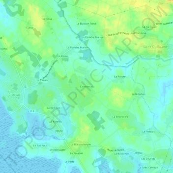 Cambéniac topographic map, elevation, terrain