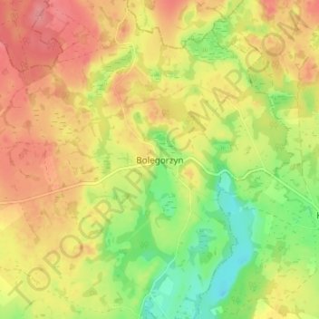 Bolegorzyn topographic map, elevation, terrain