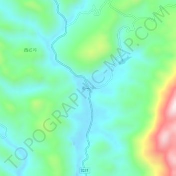 麦子坪 topographic map, elevation, terrain